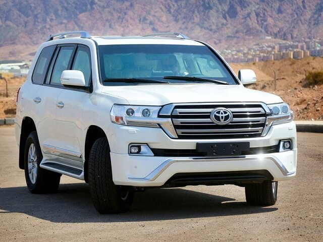 white Armored Land Cruiser front face